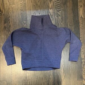 Zella Girls Cozy Blue Ribbed Turtleneck Sweatshirt Super Soft Small 7/8